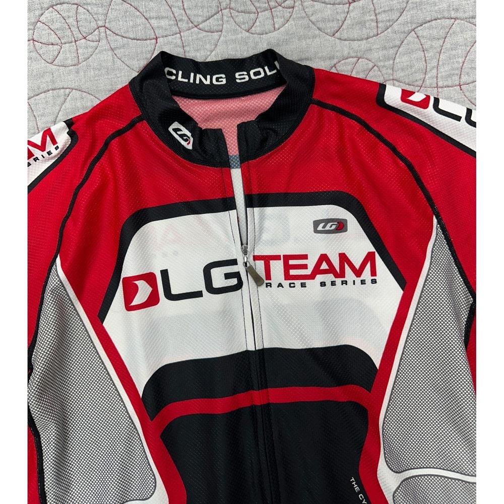 Louis Garneau Cycling Jersey Red Black DLG Team Race Series / Men's Medium